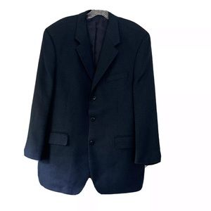 Vtge Lánci LTD. Boardroom Collection Blazer 42R Silk/Wool Union Made Navy Jacket